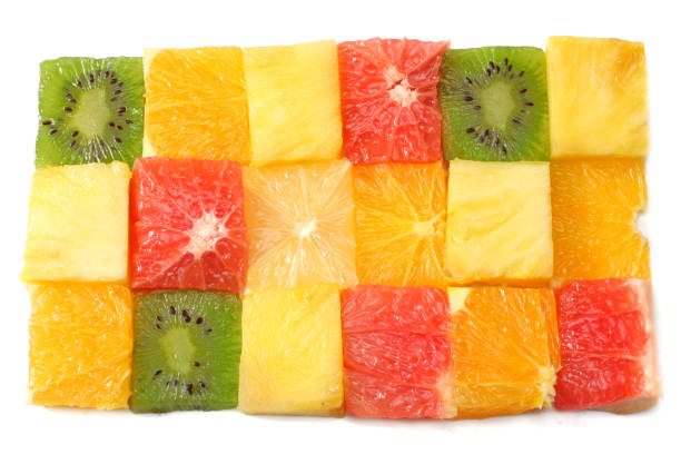 istock healthy citrus fruit salad background. top view 938204594