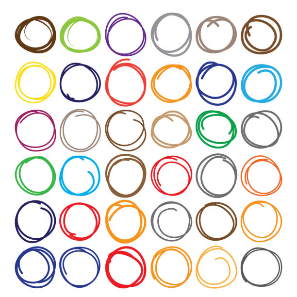 Highlighter elements, large color circle set, yellow, green, red, purple, blue, brown etc. vector Surrounding stock illustrations