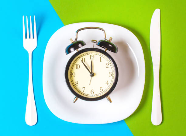 istock lunch plate fork knife Cutlery Kitchen concept restaurant menu meal art background blue green 938210500