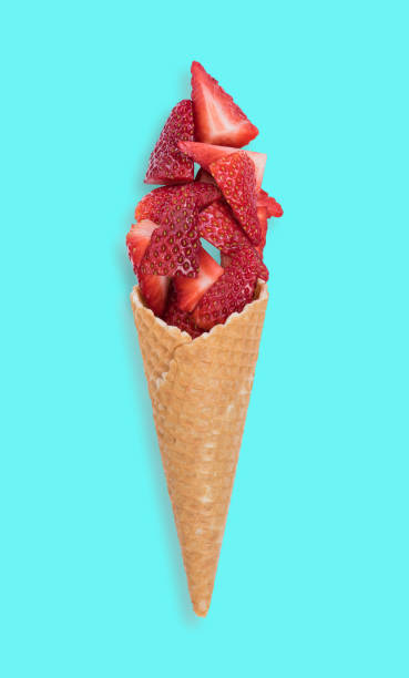 istock Strawberry ice cream cone with fresh fruits 938223426