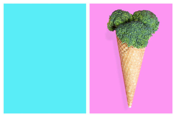istock Broccoli ice cream cone, summer diet concept 938226732