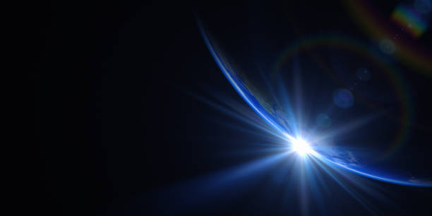 lever du soleil dans l'espace - global positioning system flash photos et images de collection