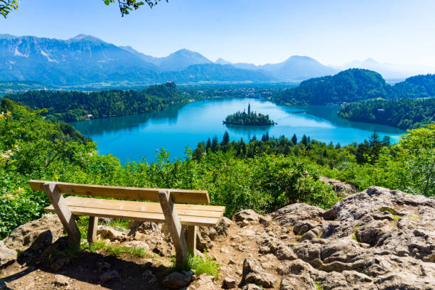 istock Bench overlooking Lake Bled in Slovenia 938243364
