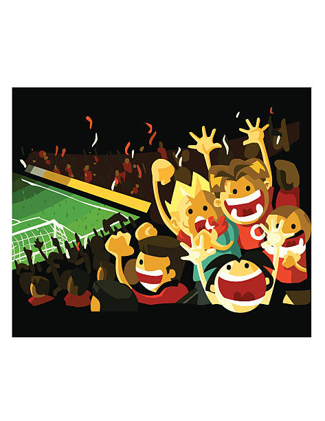 fußball nacht finale! - soccer soccer player people ecstatic stock-grafiken, -clipart, -cartoons und -symbole