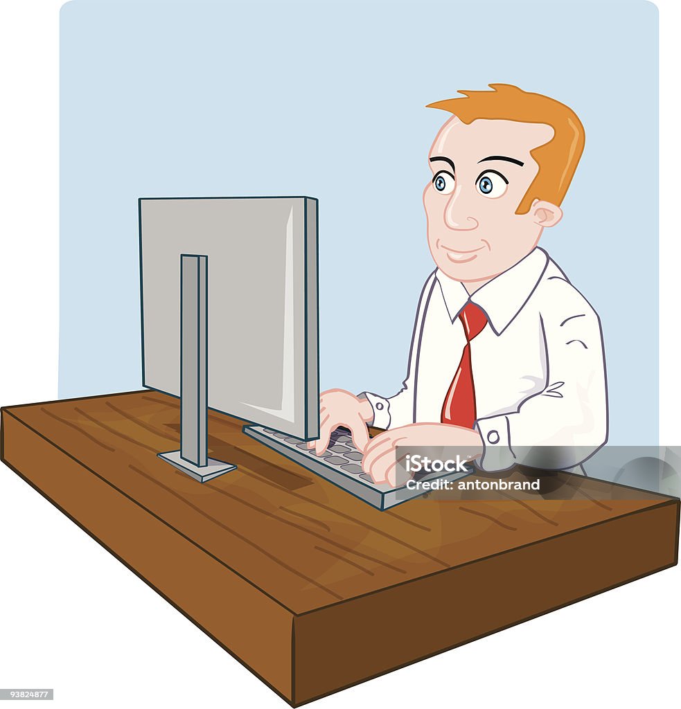 Graphic Computer Man Computer Man Stock Illustration - Download Image Now - Adult, Adults ...