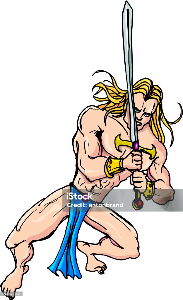野蛮人 swordsman - イラストレーションのロイヤリティフリーベクトルアート