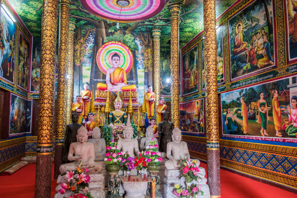 View of Wat Leu temple Sihanoukville Cambodia stock photo