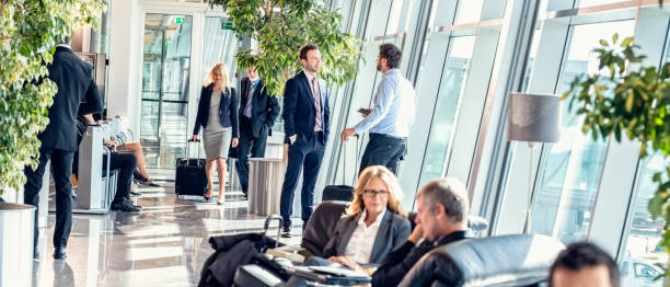 People in an airport lounge