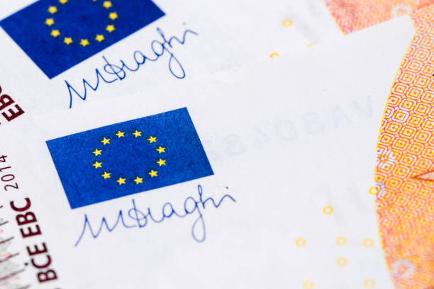 istock euro banknotes close-up with euro flag. backdround 938265368