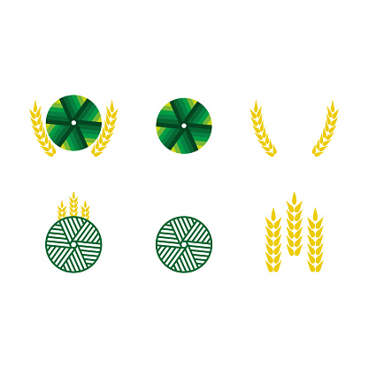 A set of mill icons