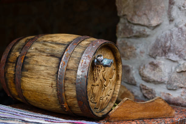 istock a barrel of wine in a wine cellar 938269694