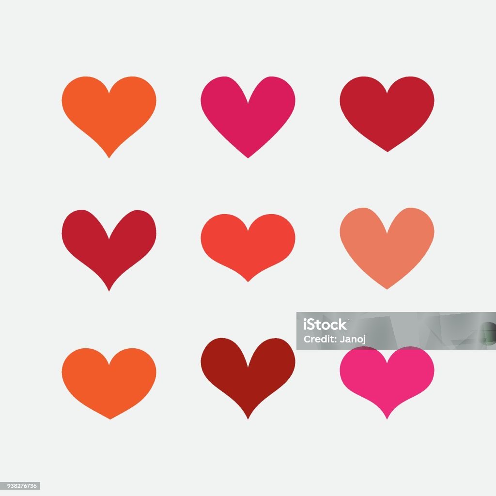 Vector Heart Set Heart Set Stock Illustration - Download Image Now - Abstract, Art ...