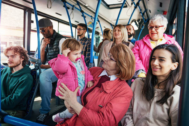 istock Three generation family traveling by public bus 938276998