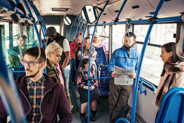 istock Morning bus is crowded with multi ethnic people 938283644