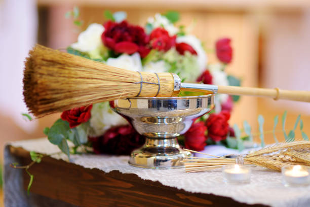 istock Priest's wedding accessories during wedding ceremony in a church 938286000