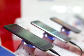 New mobile smartphones exposed in electronic store