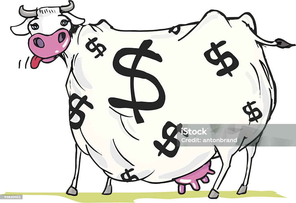 Gordura Milking the Cash Cow - Vetor de Fêmea de mamífero royalty-free