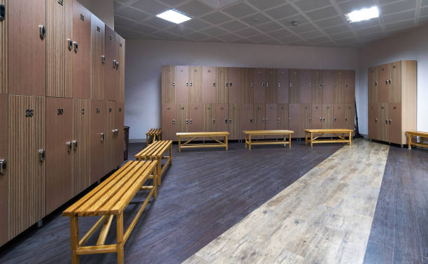 istock Interior of gym locker room 938304776
