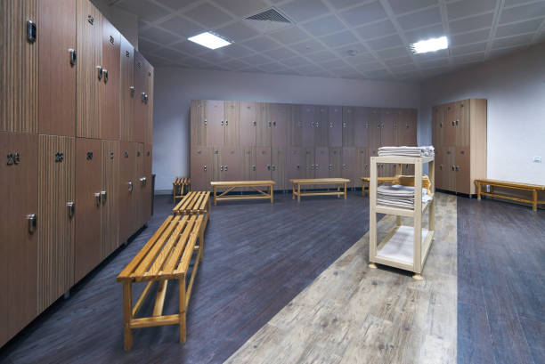 istock Interior of gym locker room 938304852