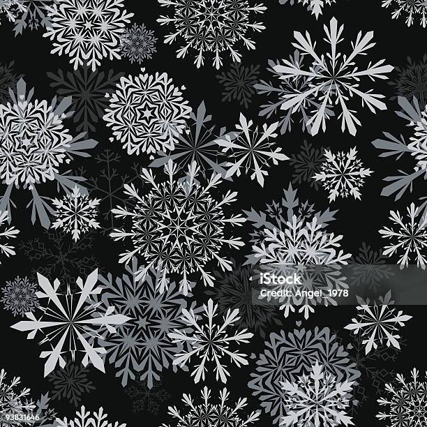 Flocos De Neve Sem Costura De Fundo - Arte vetorial de stock e mais imagens de Floco de Neve - Floco de Neve, Ilustração, Imagem a cores