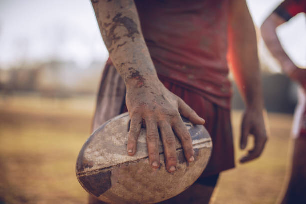 istock Dirty rugby ball 938317996
