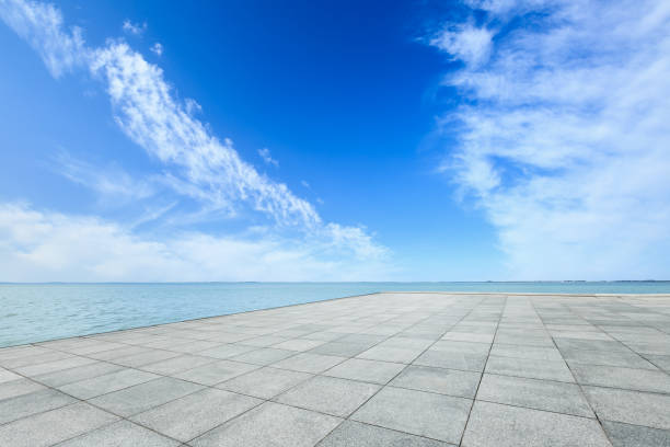 istock square floor and sea water under the blue sky 938320334