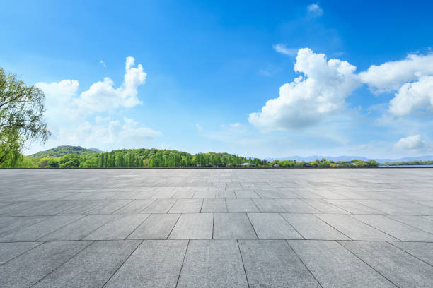 istock square floor and green hill nature landscape 938326474