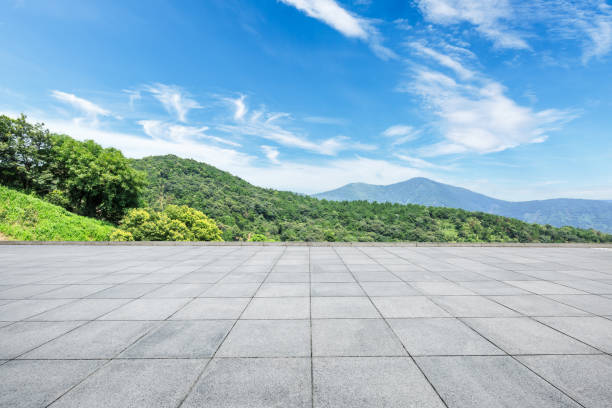 istock square floor and green mountain nature landscape 938327026