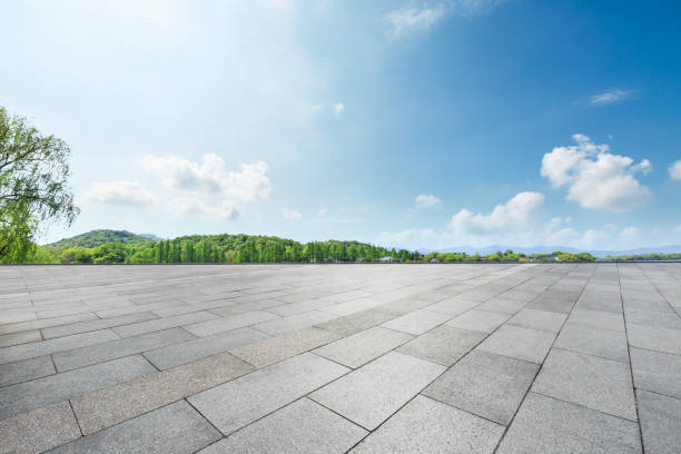 istock square floor and green hill nature landscape 938327140