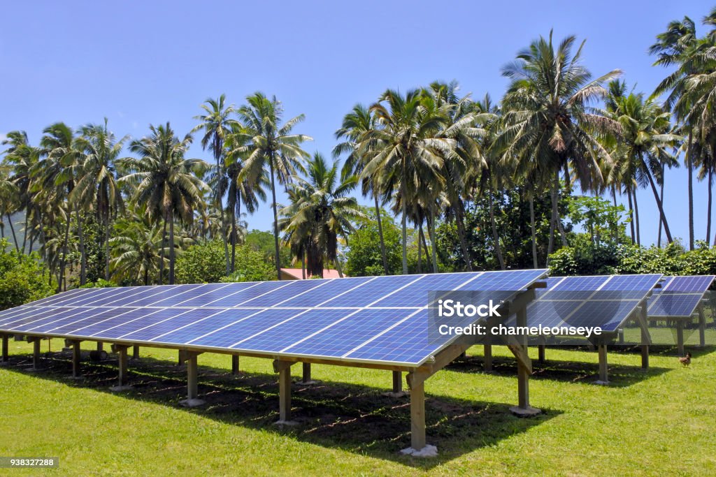 Solar PV modules in Rarotonga Cook Islands Solar PV modules in Rarotonga, Cook Islands. It is expected that Cook Islands will be entirely solar powered by 2020[ Solar Panel Stock Photo