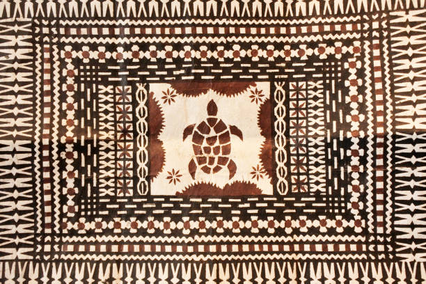 traditionelle pazifikinseln tapa tuch hintergrund - polynesian culture stock-fotos und bilder