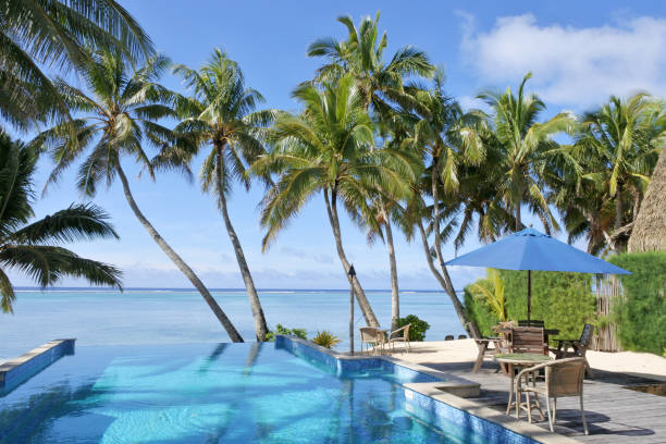 istock Swimming pool in a tropical resort on a bright clear day 938330646