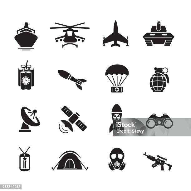 Military And Soldier Icon Stock Illustration - Download Image Now - Icon Symbol, Military, Armored Tank