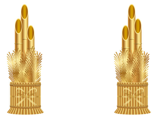 istock A vector illustration of a gold Kadomatsu. 938352550