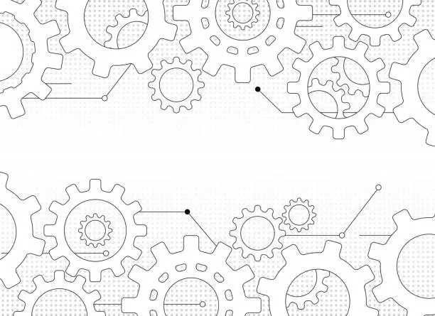 Vector illustration of gears and cogs