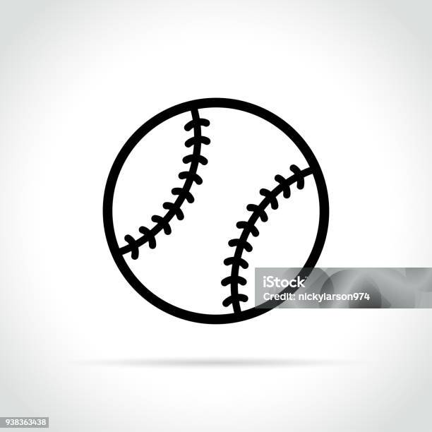 Baseball Ball Icon On White Background Stock Illustration - Download Image Now - Baseball - Ball, Baseball - Sport, Icon Symbol
