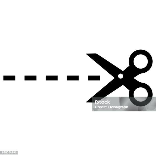 Scissor Cut Linecut Here Symbol Isolated Vector Stock Illustration - Download Image Now - Scissors, Icon Symbol, Coupon