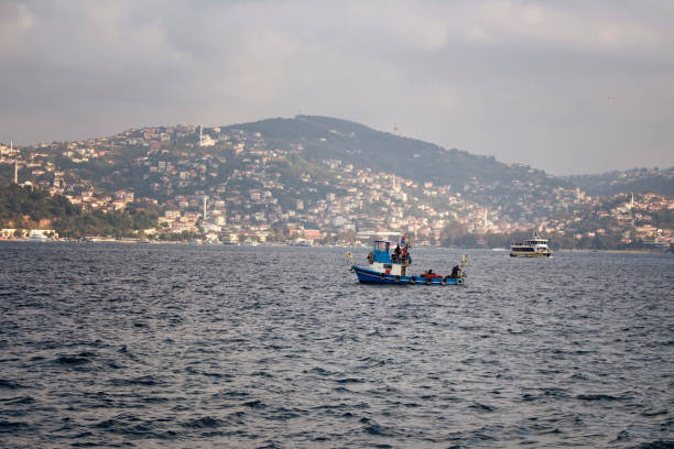 piccolo peschereccio tradizionale sullo stretto del bosforo a istanbul. - turkish culture turkey fishing boat fishing foto e immagini stock