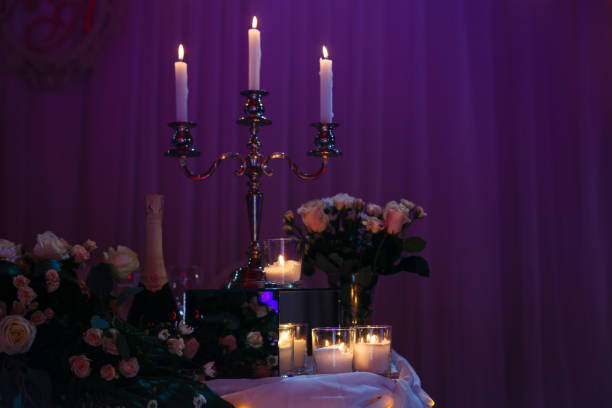 istock wedding candlestick with flower decoration before wedding ceremony 938372202