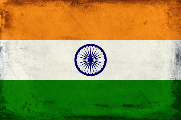 グランジのインドの旗の背景 ストックフォト