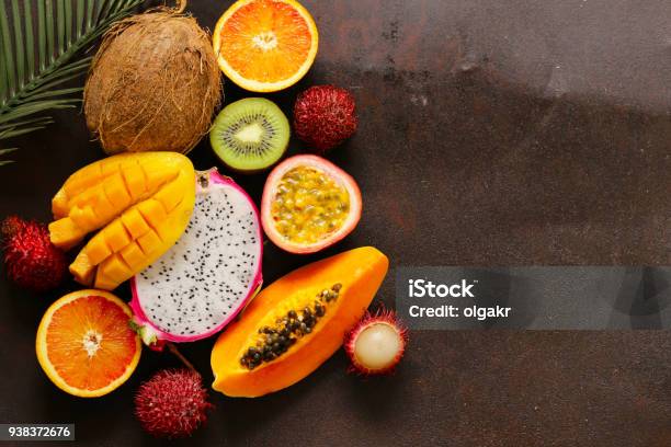 Fresh Tropical Fruits Stock Photo - Download Image Now - Tropical Fruit, Coconut, Papaya