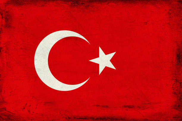 グランジ トルコ国旗背景 ストックフォト