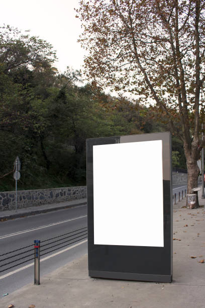 istock Empty / blank vertical outdoor advertising billboard by Bosphorus in Istanbul. 938375734