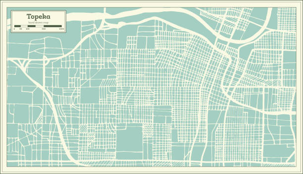istock Topeka Kansas USA City Map in Retro Style. Outline Map. 938376284