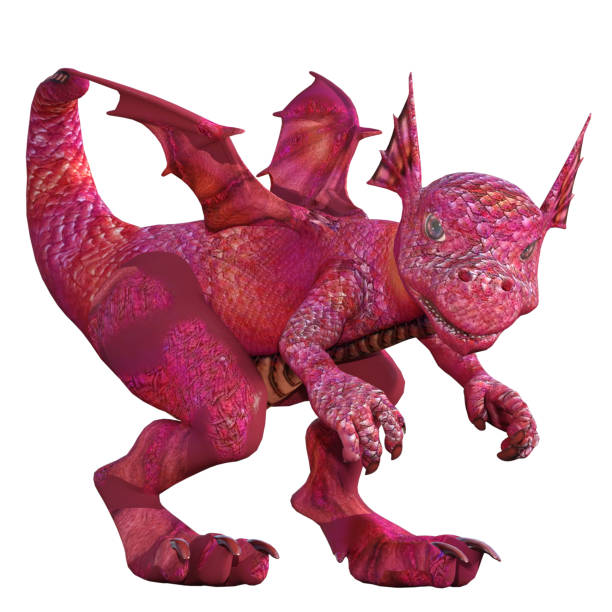 istock Cute Baby Dragon isolated on white, 3d render 938379498