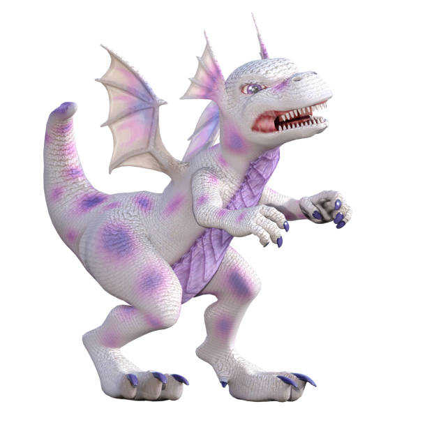 istock Cute Baby Dragon isolated on white, 3d render 938380100
