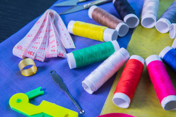 istock Colorful yarn with sewing supplies 938382350