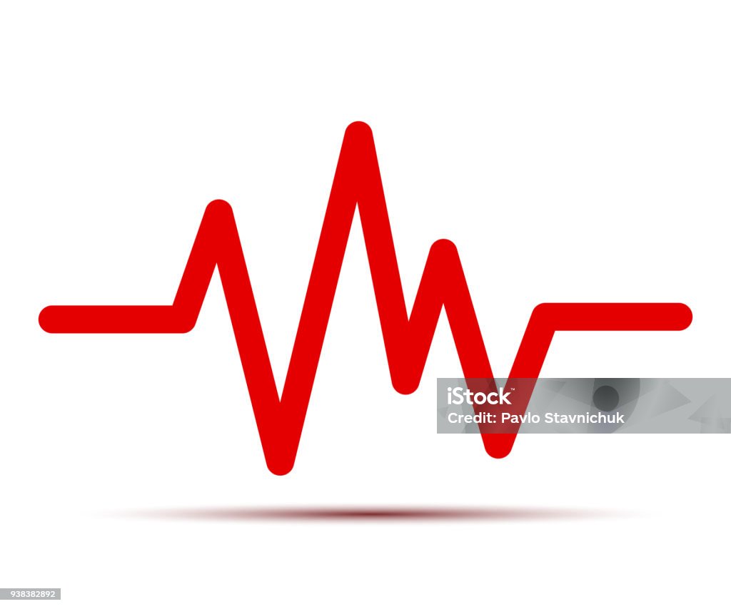 Heart pulse, one line, cardiogram, heartbeat - for stock vector Electrocardiography stock vector
