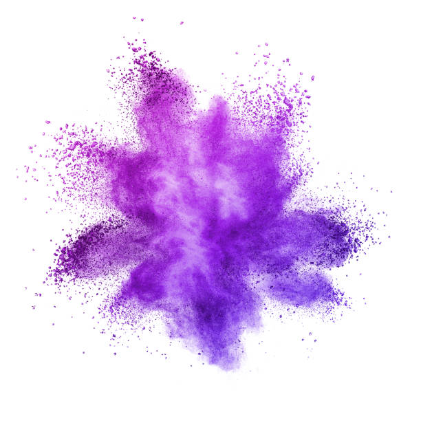 istock Explosion of colored powder, isolated on ultra violet background. 938386748