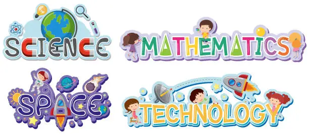 Vector illustration of Logo design for school subjects